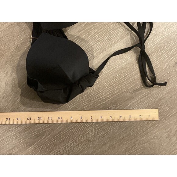 Women’s Black Bikini Top 34D Victoria’s Secret Tie Swimwear Swimsuit Bow - Picture 2 of 8